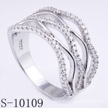 Novo design micro pave 925 anel de prata zircônia mulheres (s-10109)